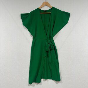 Topshop Crepe Wrap Midi Dress Size 0